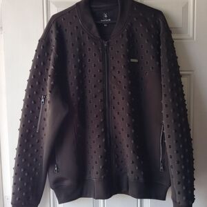 BlackTextured Grungy Bomber Jacket